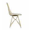 Стул обеденный Eiffel золотой с белой подушкой