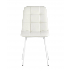 Стул Oliver экокожа белый белые ножки