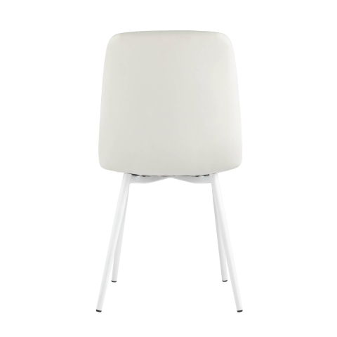 Стул Oliver экокожа белый белые ножки