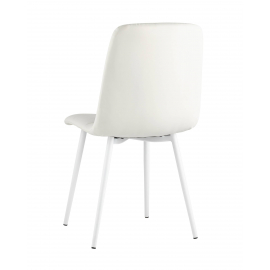 Стул Oliver экокожа белый белые ножки