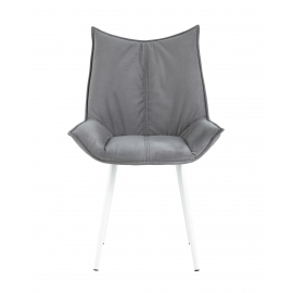 Стул Осло велюр серый белые ножки