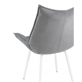 Стул Осло велюр серый белые ножки