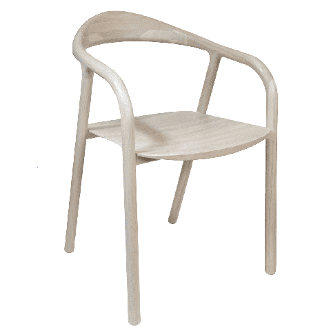 Деревянное кресло Осмо с подлокотниками цвет бланш