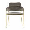 Стул Полин коричневый велюр, золотой цвет каркаса