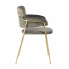 Стул Полин коричневый велюр, золотой цвет каркаса