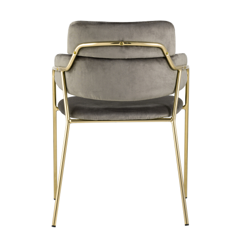 Стул Полин коричневый велюр, золотой цвет каркаса