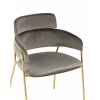 Стул Полин коричневый велюр, золотой цвет каркаса