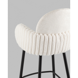 Стул полубарный Wave Stripes букле белый