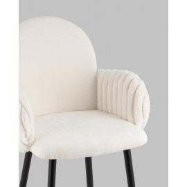 Стул полубарный Wave Stripes букле белый