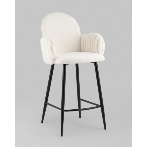 Стул полубарный Wave Stripes букле белый