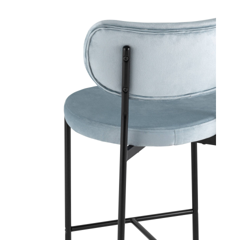 Стул полубарный Барбара велюр серо-голубой