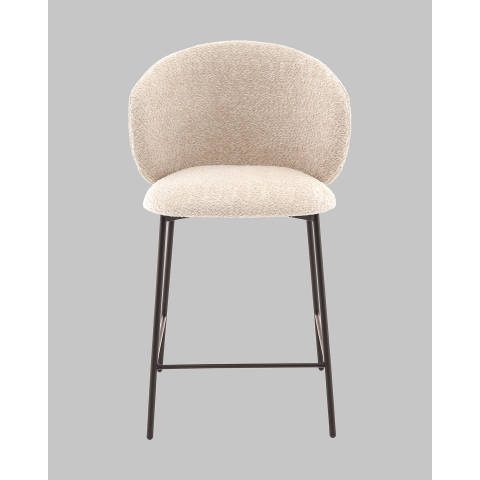 Стул полубарный Блейз букле капучино, каркас серо-коричневый