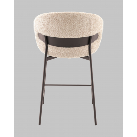 Стул полубарный Блейз букле капучино, каркас серо-коричневый