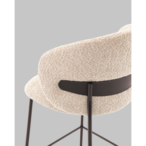 Стул полубарный Блейз букле капучино, каркас серо-коричневый