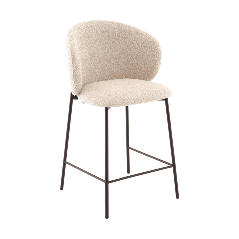 Стул полубарный Блейз букле капучино, каркас серо-коричневый