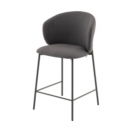 Стул полубарный Блейз велюр серый, каркас серый