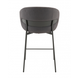 Стул полубарный Блейз велюр серый, каркас серый