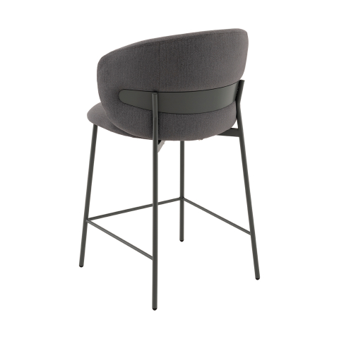 Стул полубарный Блейз велюр серый, каркас серый