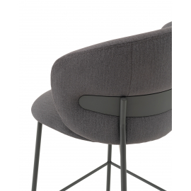 Стул полубарный Блейз велюр серый, каркас серый