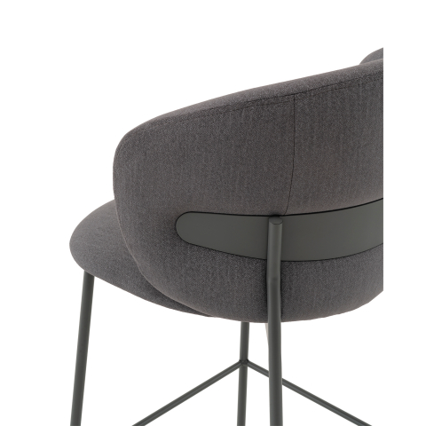 Стул полубарный Блейз велюр серый, каркас серый