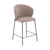 Стул полубарный Блейз велюр бежевый, каркас бежево-серый