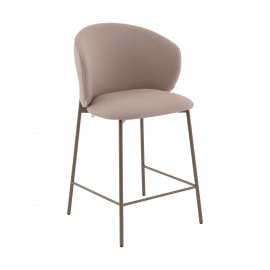 Стул полубарный Блейз велюр бежевый, каркас бежево-серый