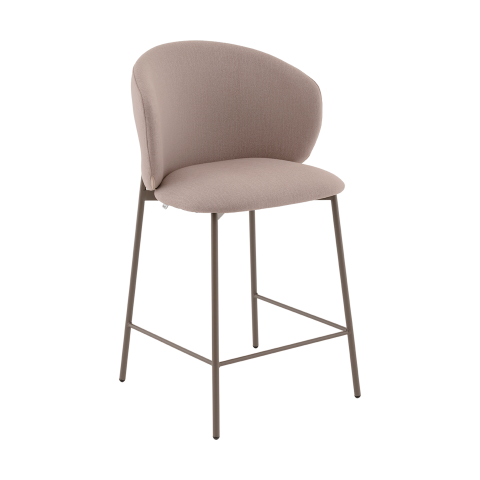 Стул полубарный Блейз велюр бежевый, каркас бежево-серый
