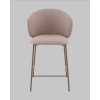 Стул полубарный Блейз велюр бежевый, каркас бежево-серый