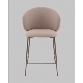 Стул полубарный Блейз велюр бежевый, каркас бежево-серый