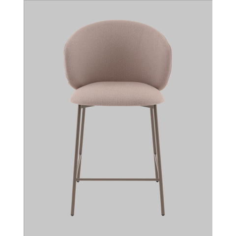 Стул полубарный Блейз велюр бежевый, каркас бежево-серый