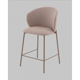 Стул полубарный Блейз велюр бежевый, каркас бежево-серый