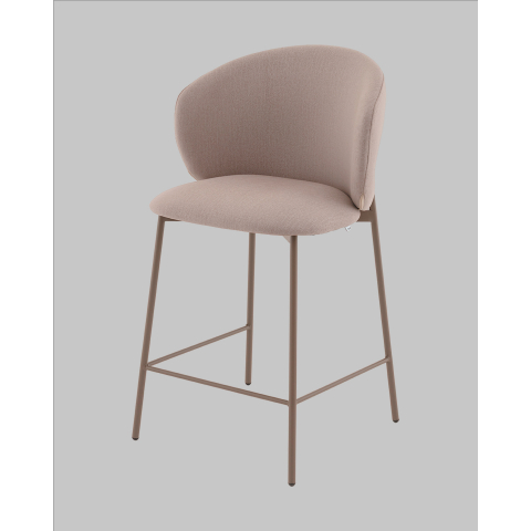 Стул полубарный Блейз велюр бежевый, каркас бежево-серый