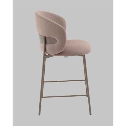 Стул полубарный Блейз велюр бежевый, каркас бежево-серый