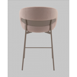 Стул полубарный Блейз велюр бежевый, каркас бежево-серый