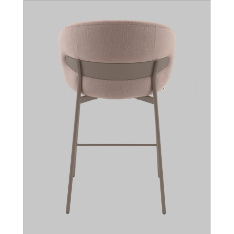 Стул полубарный Блейз велюр бежевый, каркас бежево-серый