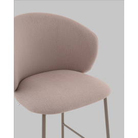 Стул полубарный Блейз велюр бежевый, каркас бежево-серый