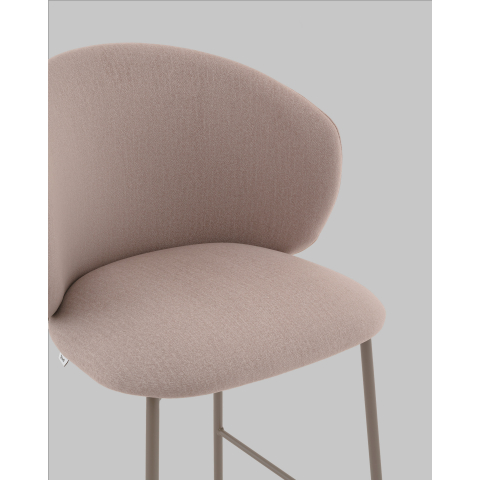 Стул полубарный Блейз велюр бежевый, каркас бежево-серый