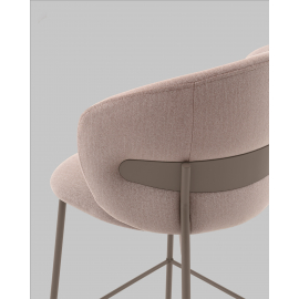 Стул полубарный Блейз велюр бежевый, каркас бежево-серый