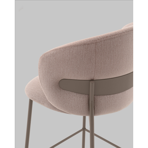 Стул полубарный Блейз велюр бежевый, каркас бежево-серый