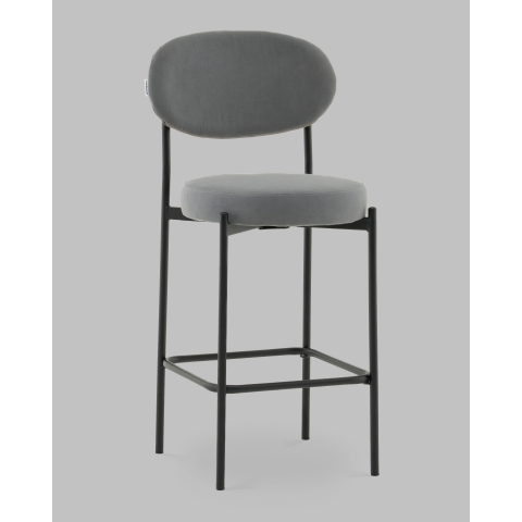 Стул Полубарный Бриф DD велюр серый