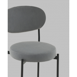 Стул Полубарный Бриф DD велюр серый