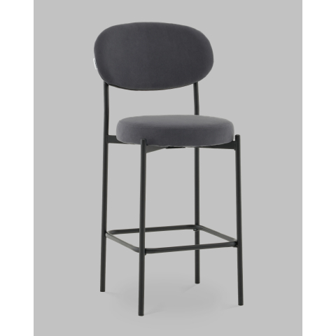 Стул Полубарный Бриф DD велюр тёмно-серый