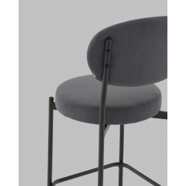 Стул Полубарный Бриф DD велюр тёмно-серый