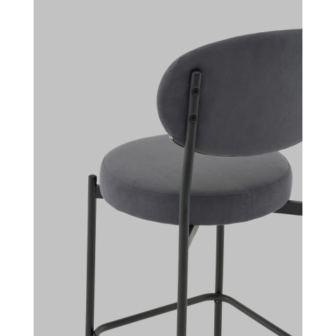 Стул Полубарный Бриф DD велюр тёмно-серый