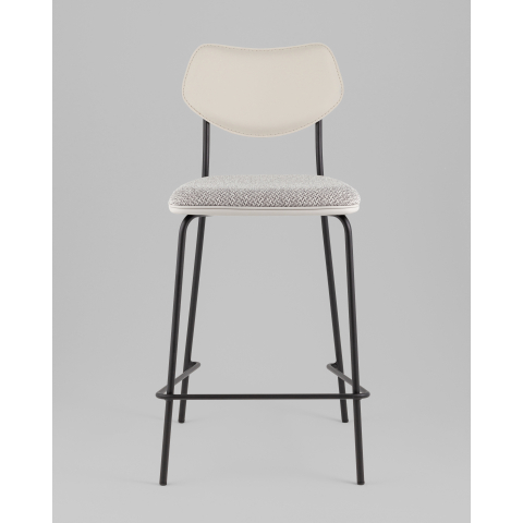 Стул полубарный Casey серый с серой экокожей