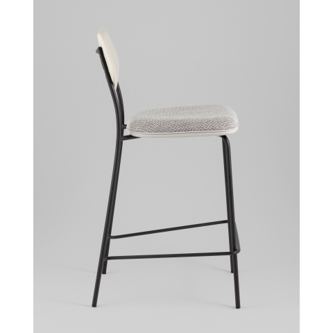 Стул полубарный Casey серый с серой экокожей