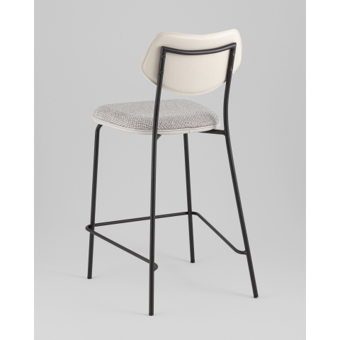 Стул полубарный Casey серый с серой экокожей