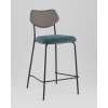 Стул полубарный Casey темно-бирюзовый с серой экокожей