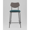 Стул полубарный Casey темно-бирюзовый с серой экокожей