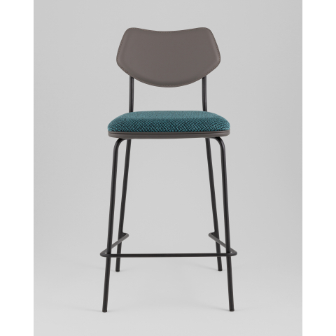 Стул полубарный Casey темно-бирюзовый с серой экокожей